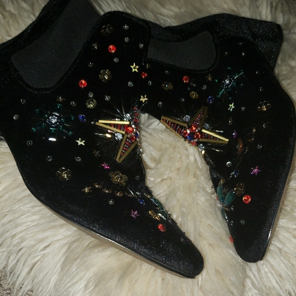 Embellished Black Ankle Boots - Picture 6 of 7